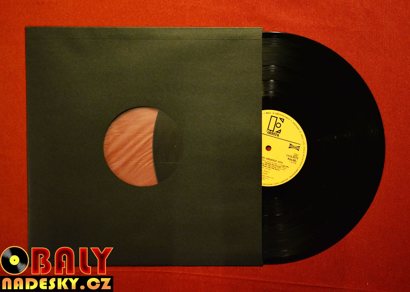 Papírový obal na vinyl LP (12") černý s HDPE folií,rovné hrany 50 KS